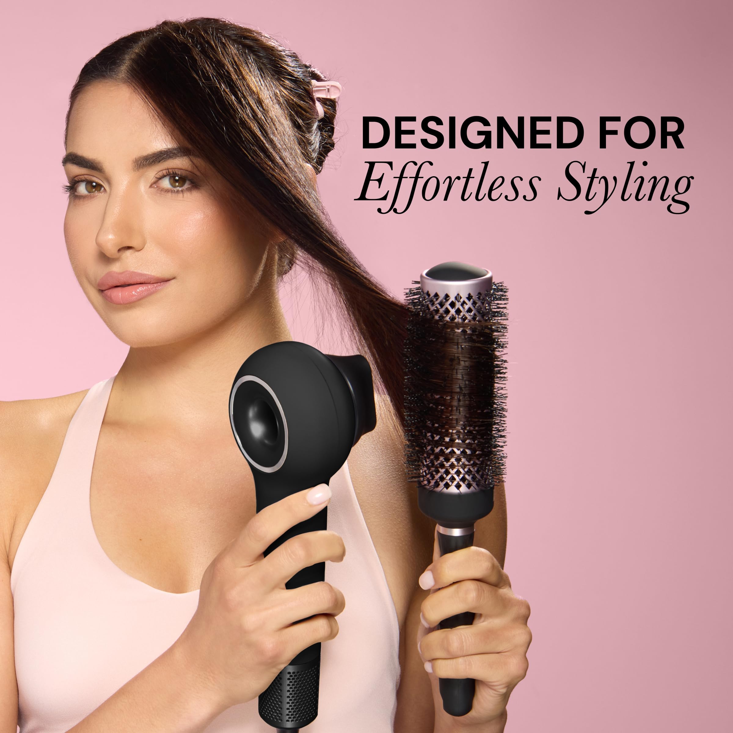 L’Ange Hair Axia HaloRing Ionic Hair Dryer | High Speed Professional Blow Dryer for Smooth, Frizz-Free Styles | Lightweight Brushless Motor with Concentrator & Wall Mount | 4 Heat Settings | Black - Image 3
