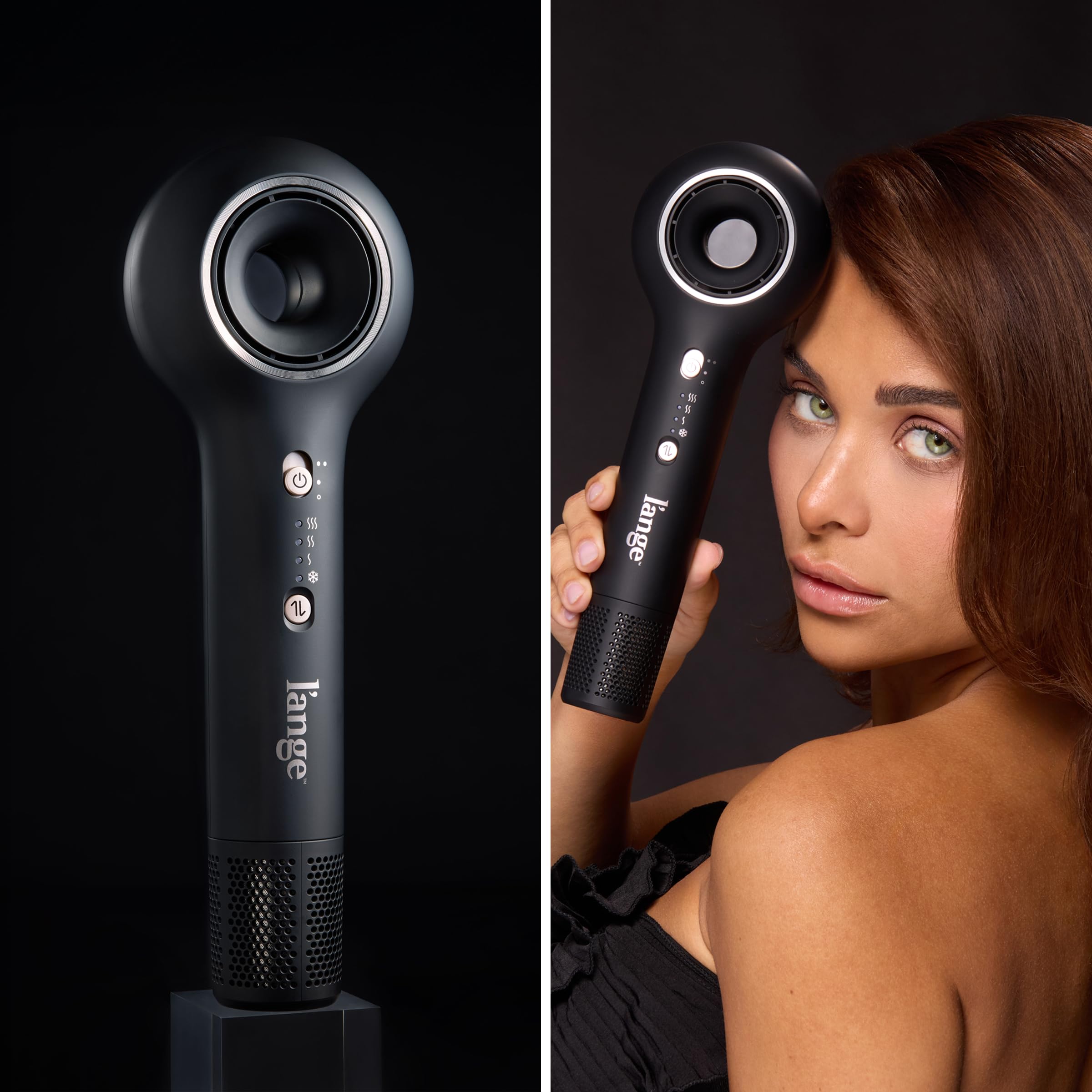 L’Ange Hair Axia HaloRing Ionic Hair Dryer | High Speed Professional Blow Dryer for Smooth, Frizz-Free Styles | Lightweight Brushless Motor with Concentrator & Wall Mount | 4 Heat Settings | Black - Image 8