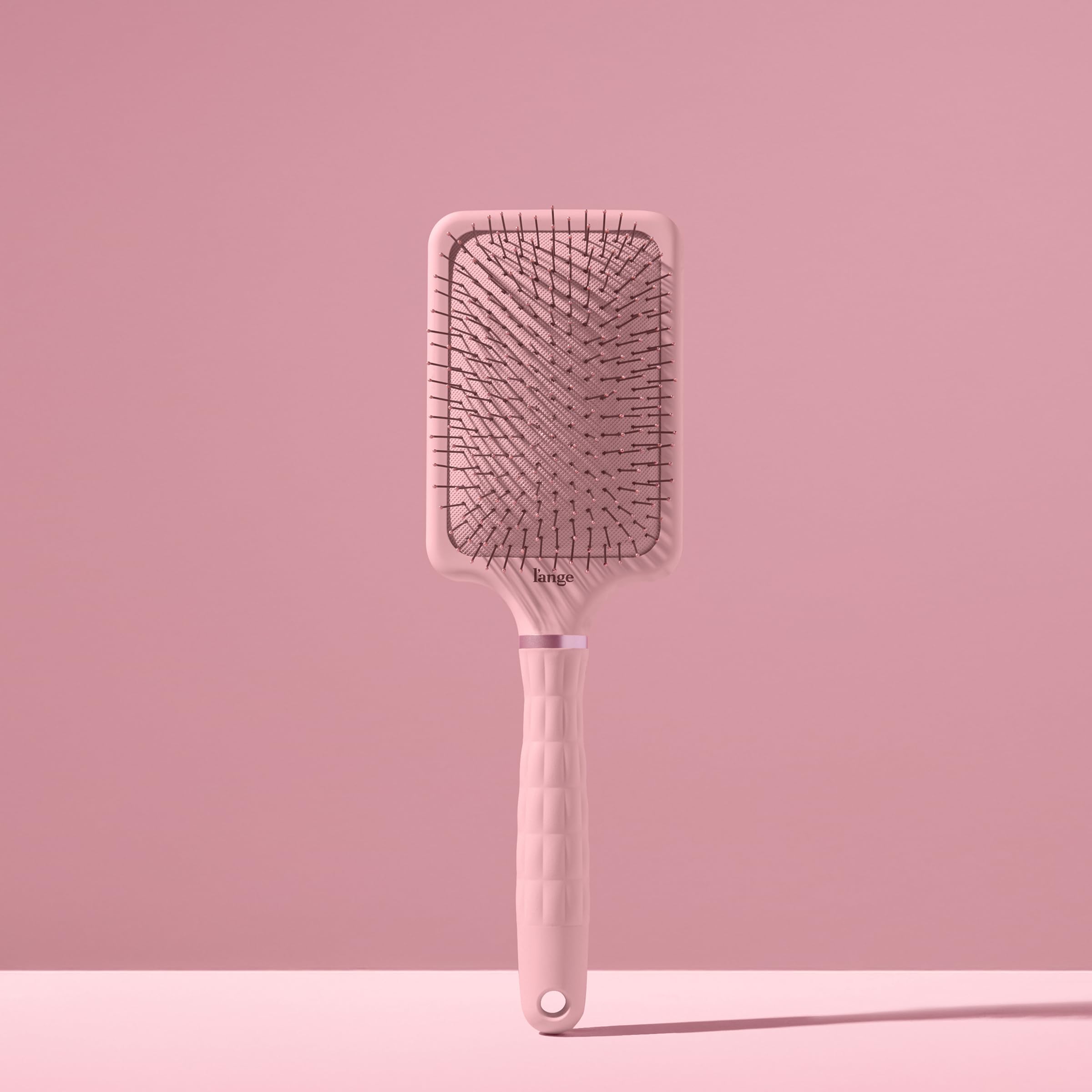 L'ANGE HAIR Detangling Paddle Brush | Gentle Nylon Bristles for Wet & Dry Hair | Smooth Detangling & Scalp Massage | Lightweight, Non-Slip Handle | Works for All Hair Types (Blush) - Image 3