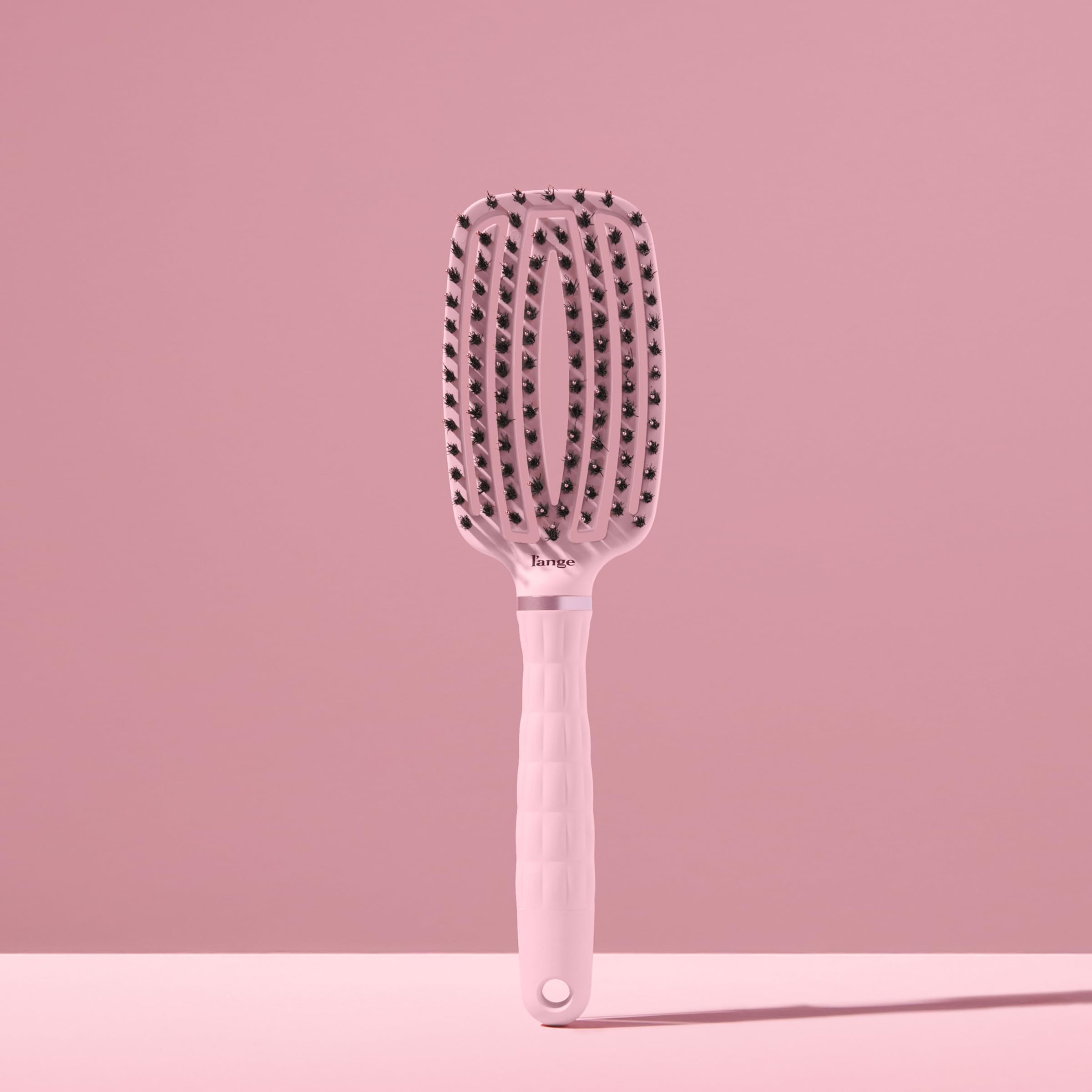 L'ANGE HAIR Detangling Vented Paddle Brush with Nylon & Boar Bristles | Glides Through Tangles on Wet or Dry Hair | Tames Flyaways & Frizz | Reduces Breakage & Damage | For All Hair Types (Blush) - Image 5