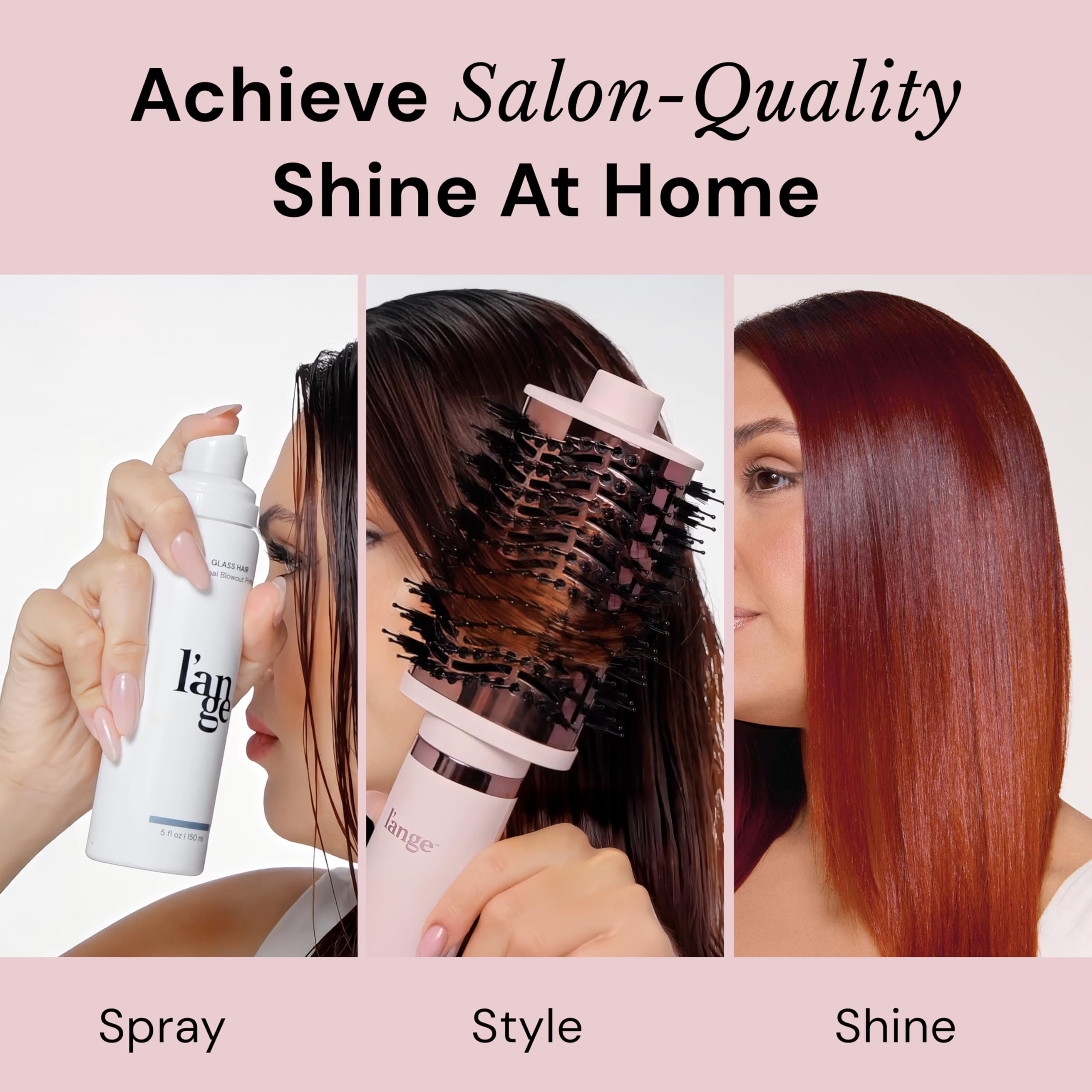 L'ANGE HAIR Glass Hair Heat Protectant Spray | Anti-Frizz Blow Dry Mist | Long Lasting Hold & Shine | Humidity Protection | Thermal Heat Protection Spray | Lightweight Blow Out Primer, 5 fl oz Bottle - Image 3