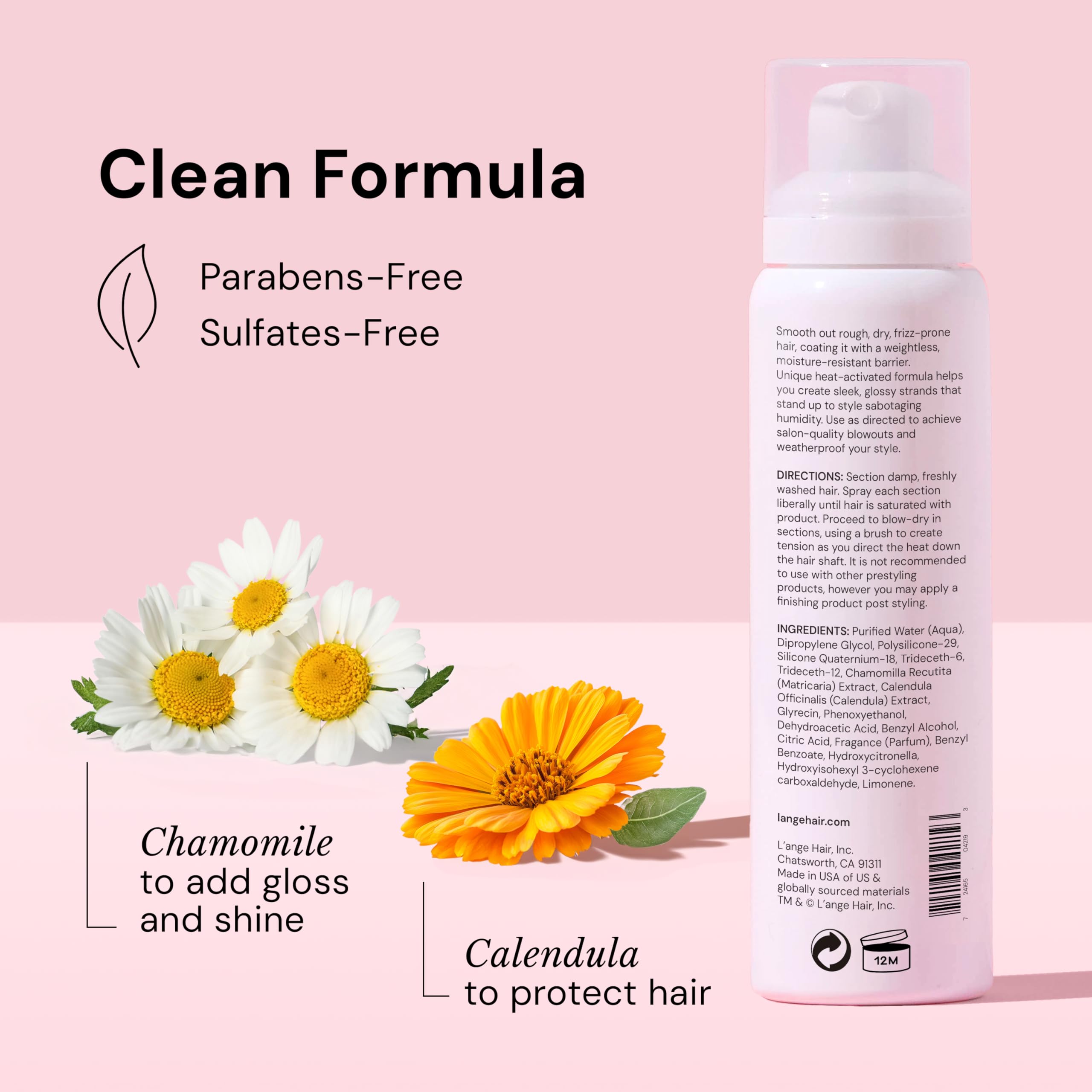 L'ANGE HAIR Glass Hair Heat Protectant Spray | Anti-Frizz Blow Dry Mist | Long Lasting Hold & Shine | Humidity Protection | Thermal Heat Protection Spray | Lightweight Blow Out Primer, 5 fl oz Bottle - Image 8