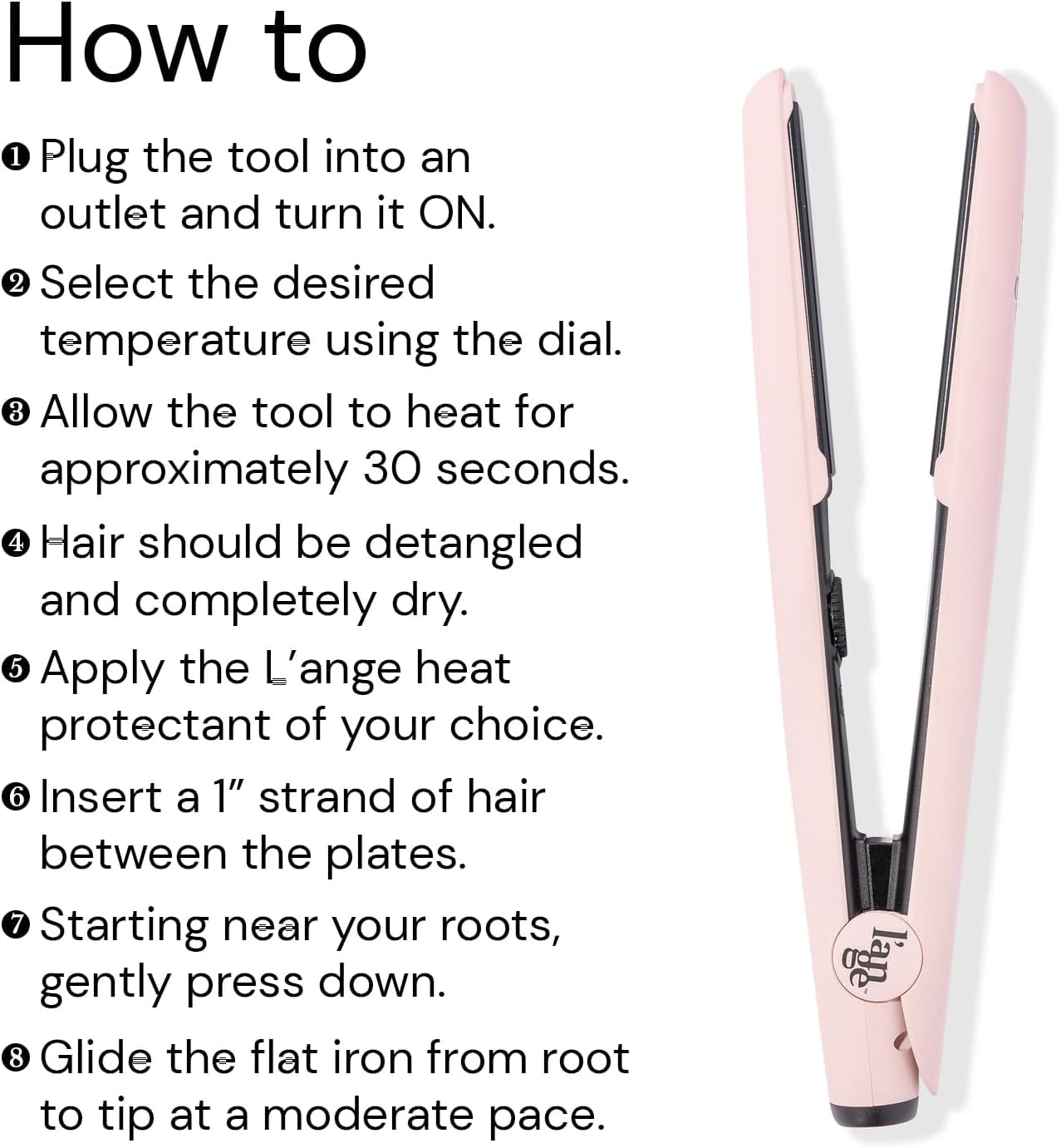 L'ANGE HAIR Le Ceramique 1-Pass Flat Iron Hair Straightener | Fast Heating Ceramic Flat Iron | Best Hot Tools Professional Hair Straightener to Lock in Moisture & Shine | (Blush) - Image 6