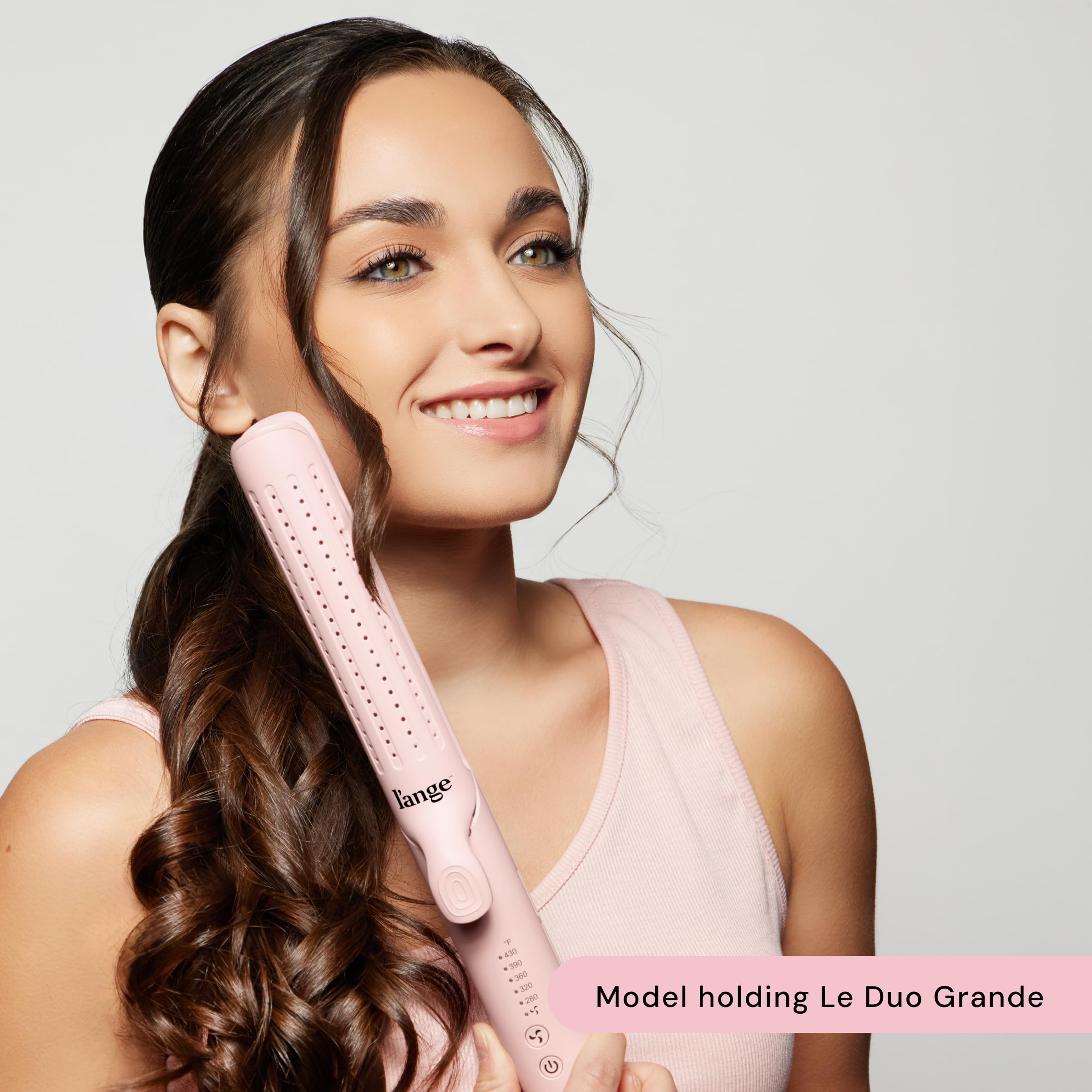 L'ANGE HAIR Le Duo Grande 360° Airflow 2 in 1 Straightener and Curler | 1 Inch Curling Wand & Titanium Flat Iron with 5.3" Plates | Hair Straightener & Curler for Long Hair (Black) - Image 3