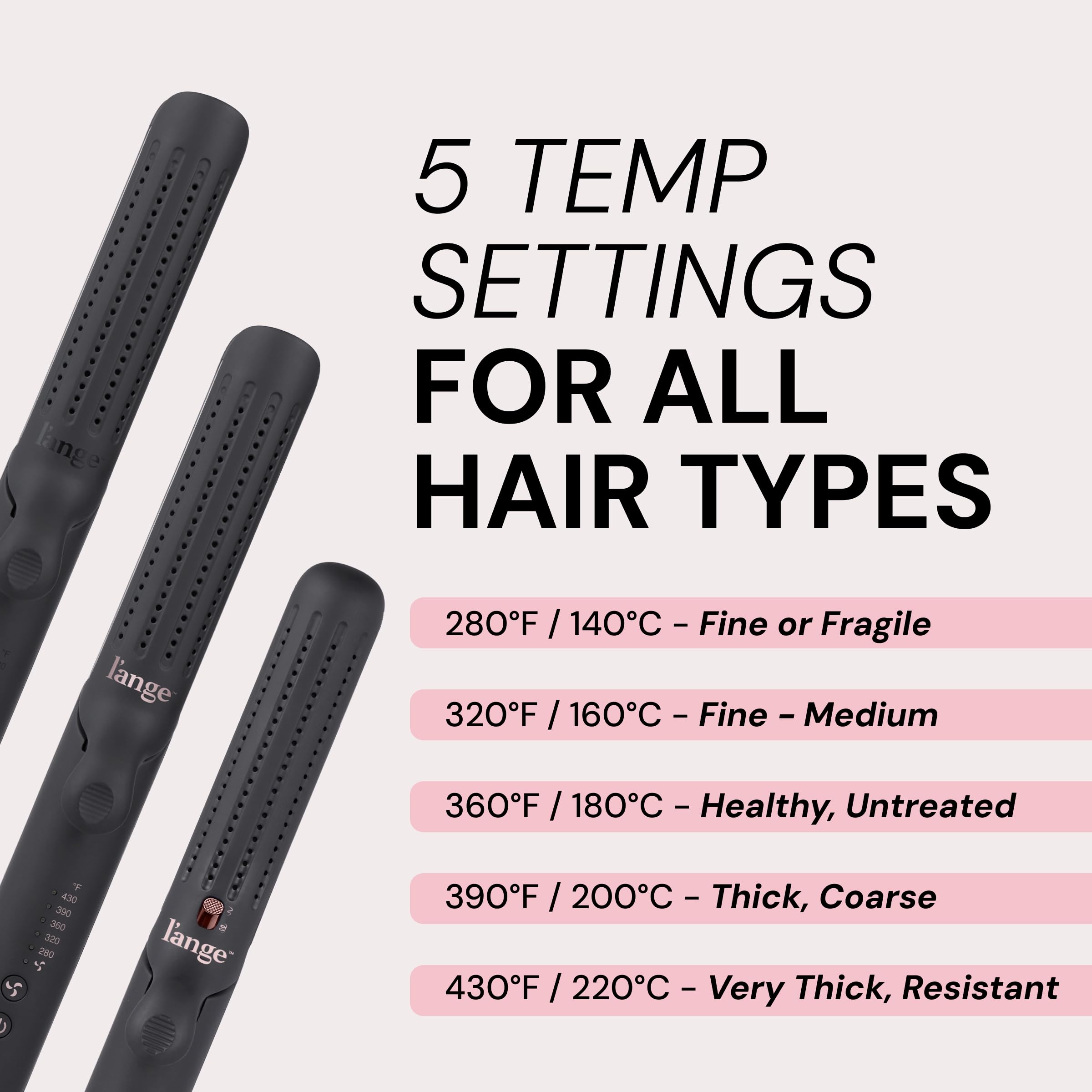 L'ANGE HAIR Le Duo Grande 360° Airflow 2 in 1 Straightener and Curler | 1 Inch Curling Wand & Titanium Flat Iron with 5.3" Plates | Hair Straightener & Curler for Long Hair (Black) - Image 4