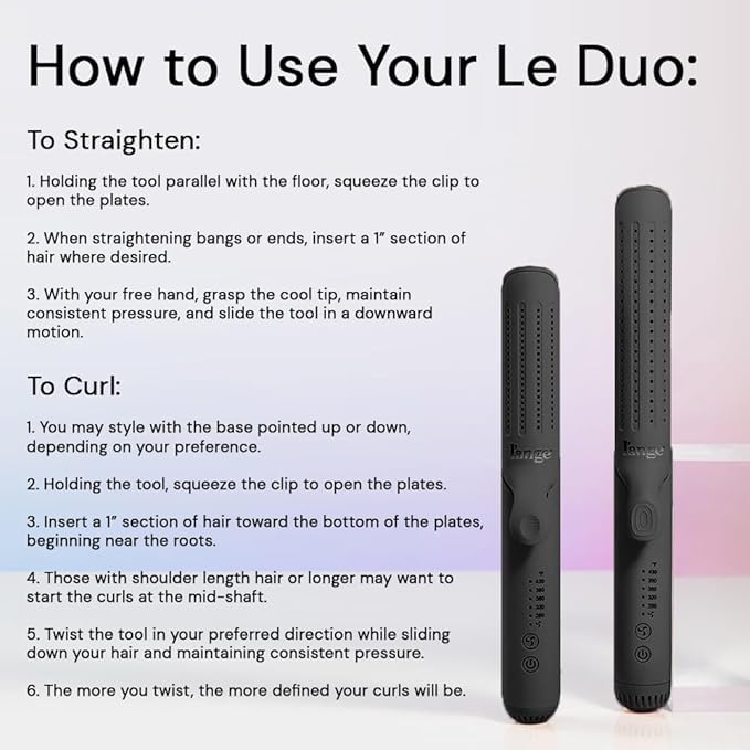 L'ANGE HAIR Le Duo Grande 360° Airflow 2 in 1 Straightener and Curler | 1 Inch Curling Wand & Titanium Flat Iron with 5.3" Plates | Hair Straightener & Curler for Long Hair (Black) - Image 6