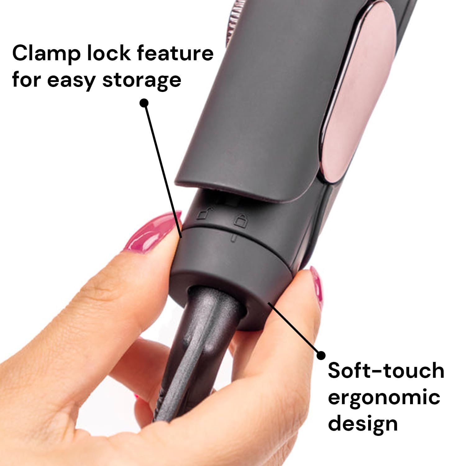 L'ANGE HAIR Le Titane Titanium Flat Iron | Hair Straightener with Curved Edges for Versatile Styling | Dual Voltage Flat Iron with Infrared Heat & Adjustable Temperature | 1" Black - Image 4