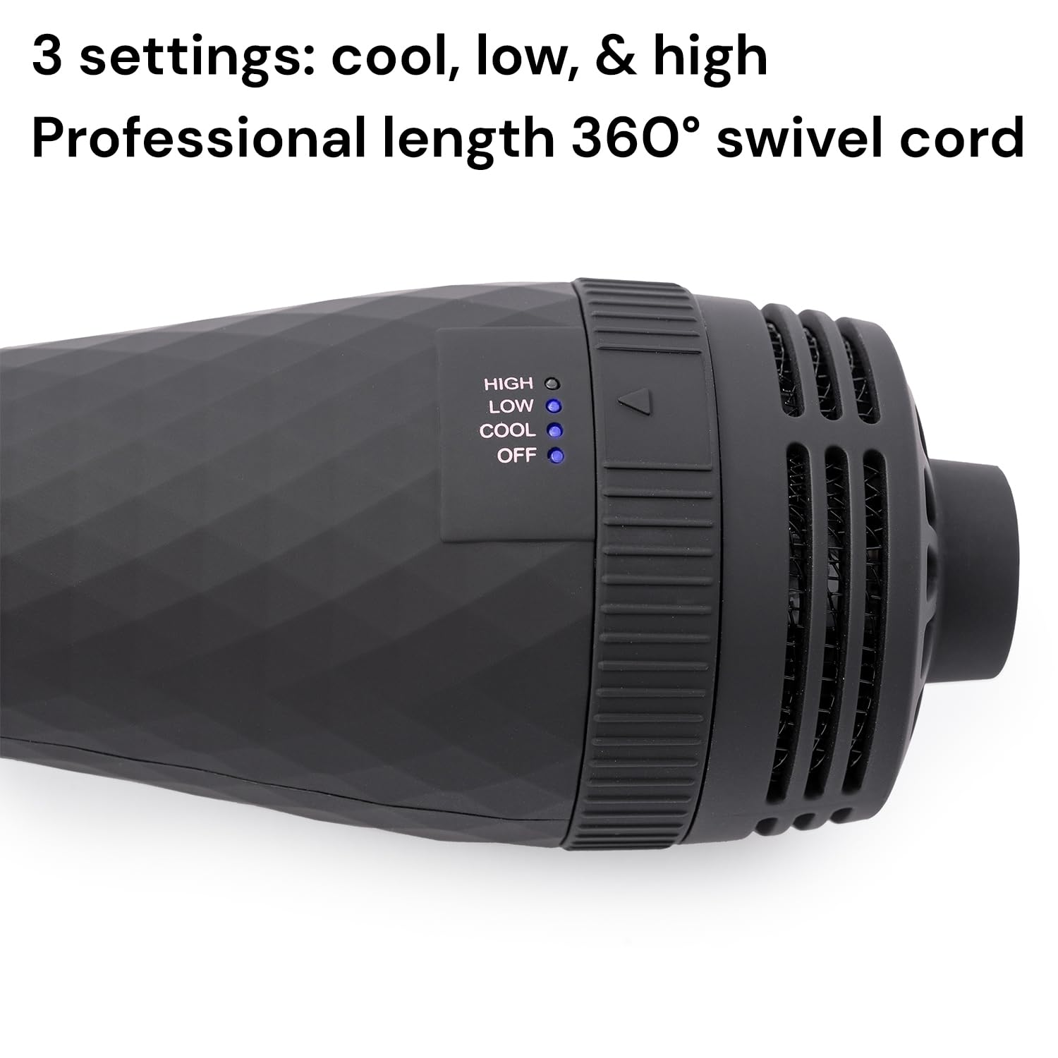 L'ANGE HAIR Le Volume 2-in-1 Titanium Blow Dryer Brush | Frizz Control Blowout Hair Dryer Brush For Drying And Straightening | Volumizing Hot Air Styler For All Hairstyles | Oval Barrel | Black - 60mm - Image 5