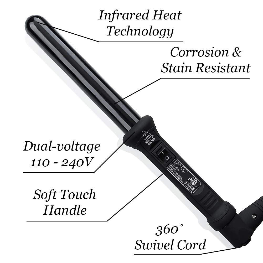 L'ANGE HAIR Ondulé 25 MM Ceramic Curling Wand | Professional Hot Tools Curling Iron 1 Inch | Salon Hair Styling Wands for Beach Waves | Best Hair Curler Wand for Frizz-Free, Lasting Curls - Image 3