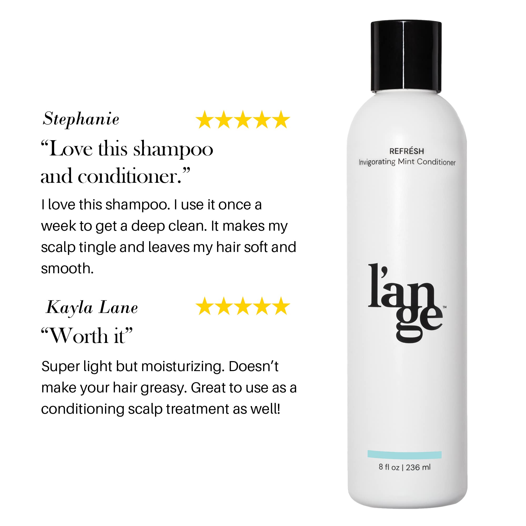 L'ANGE HAIR Refrésh Invigorating Mint Cream Hair Conditioner | Moisturizing Peppermint Paraben-free & Sulfate-Free Hair Conditioner | Boosts Shine with Weightless Hydration | Deep Conditioning - Image 4