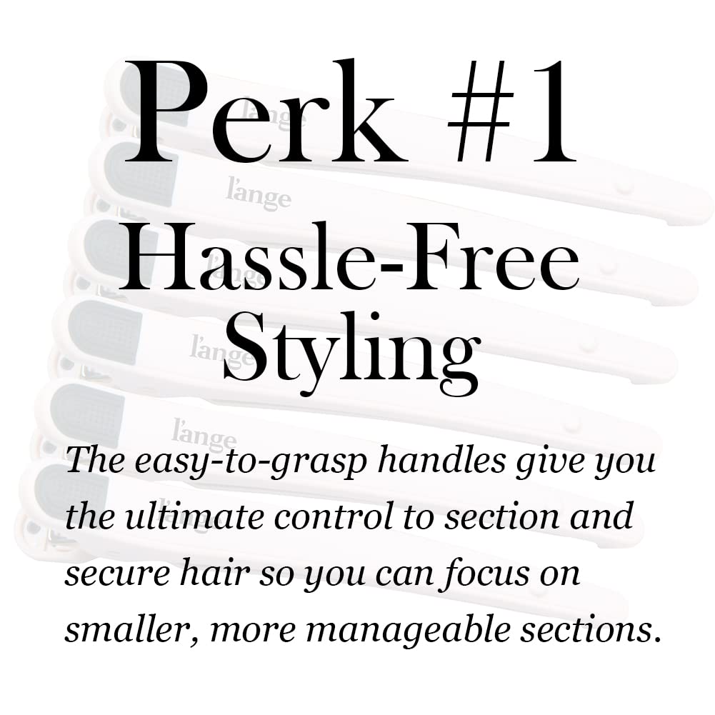 L'ANGE HAIR Rubber Sectioning Hair Clips | Narrow-Tipped Design | For Parting & Sectioning Hair | Easy Grip Handles | Professional Styling Results | 6-Pack (Blush) - Image 5