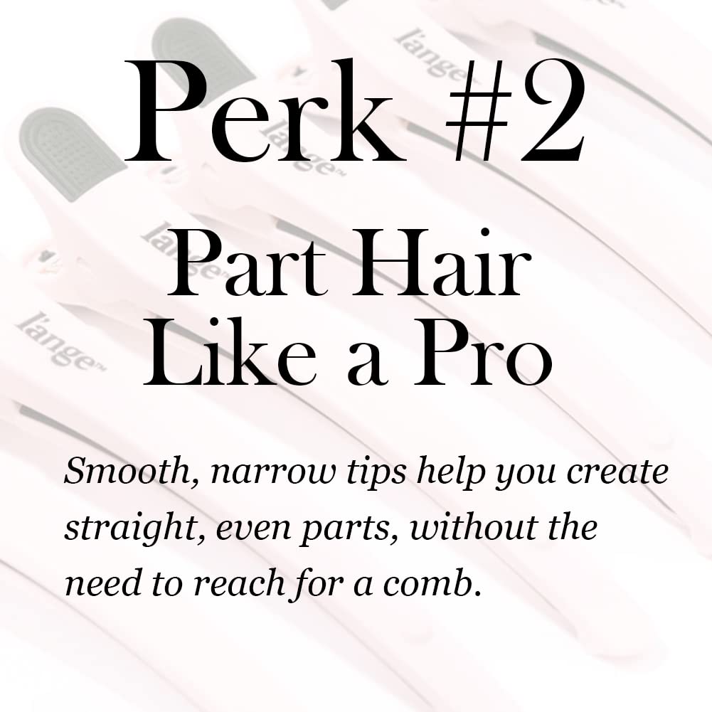 L'ANGE HAIR Rubber Sectioning Hair Clips | Narrow-Tipped Design | For Parting & Sectioning Hair | Easy Grip Handles | Professional Styling Results | 6-Pack (Blush) - Image 6