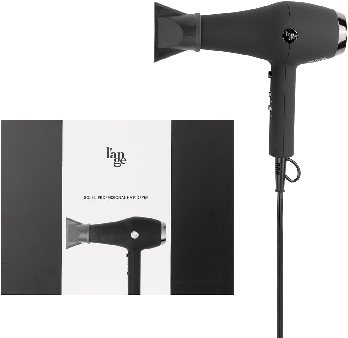 L’Ange Hair Soleil Professional Hair Dryer | Fast Drying Ionic Blow Dryer for Frizz-Free Results | 3 Heat Settings with Cool Shot Feature | Lightweight Hairdryer with Concentrator 1875W | Black - Image 5