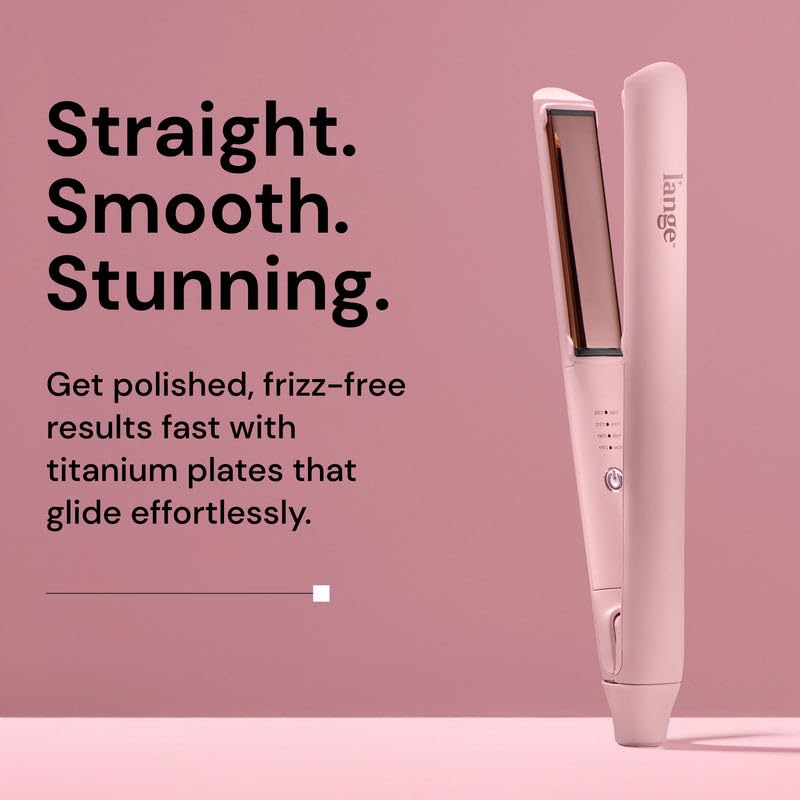 L’Ange Hair Straight Forward Titanium Flat Iron | Professional 2-in-1 Hair Styling Iron | 1" Snag-Free Hair Straightener | Fast Heat-Up, Adjustable Temperature, Auto Shut-Off, Dual Voltage, Blush - Image 3