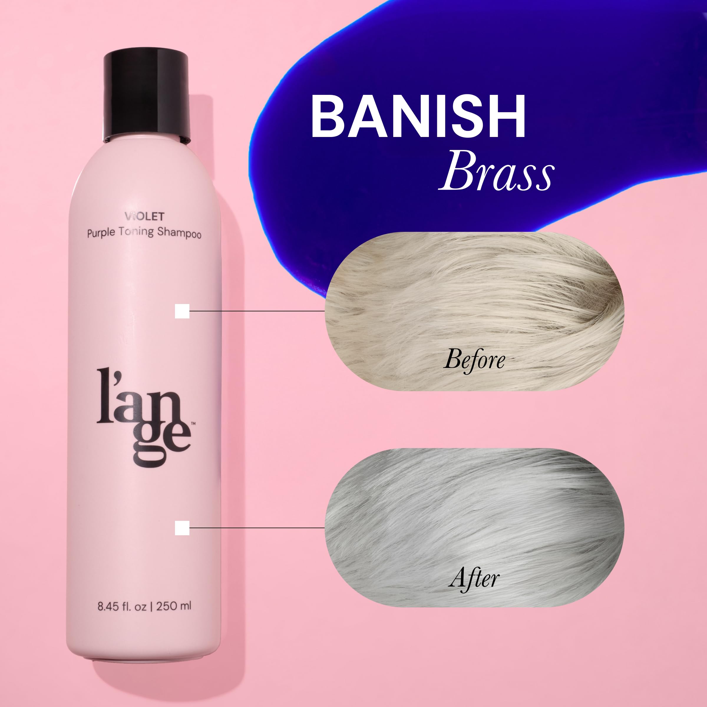 L'ANGE HAIR Violet Purple Toning Shampoo | Restores Hair Color | Tone Correcting Shampoo | Removes Yellow, Orange and Brassy Tone | UV Protection Shampoos | All Hair Types - Image 4